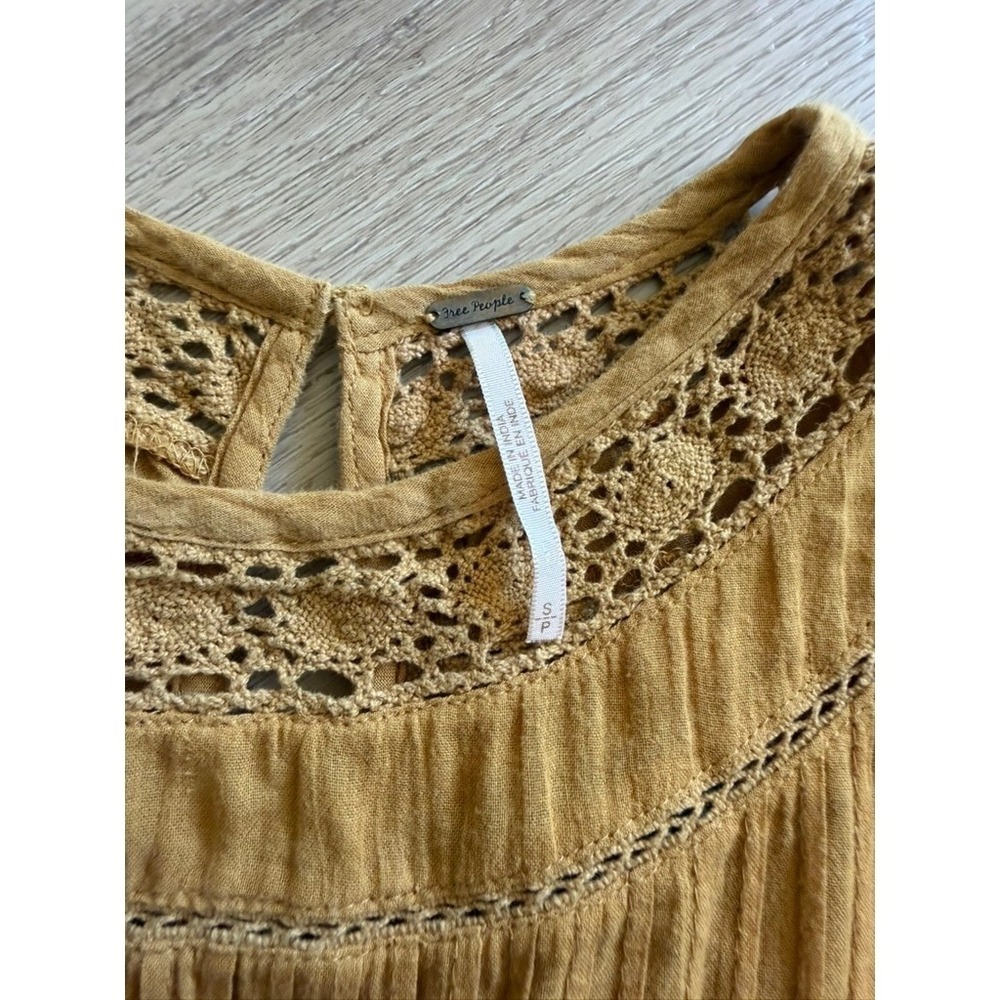Free People Perfectly Victorian Dress Embroidered Boho Crochet Lace Trim Small - Picture 6 of 9